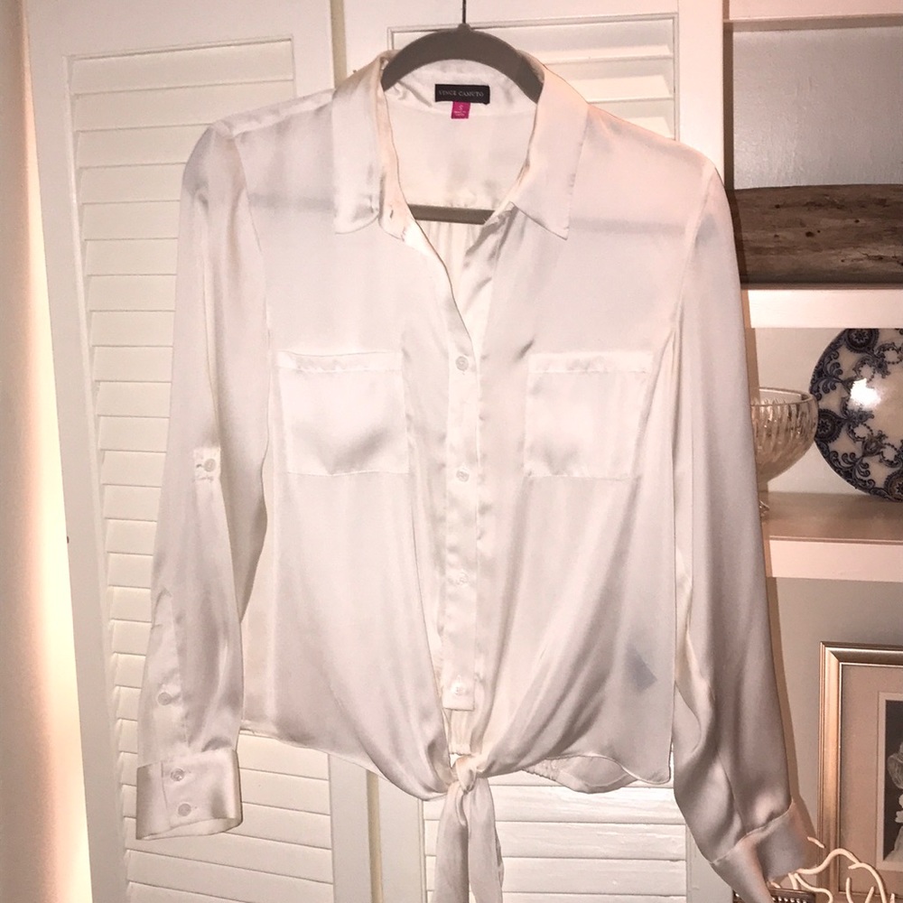 Silky cream white blouse